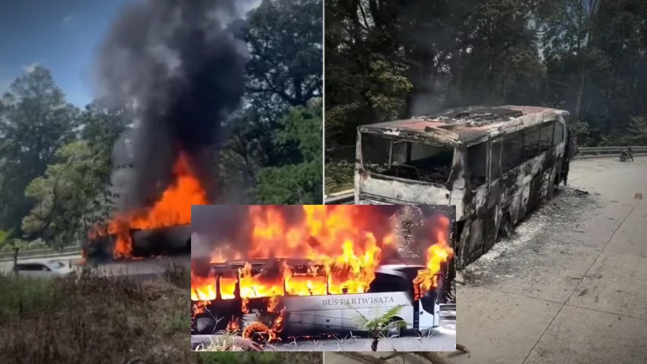 Bus Terbakar di Jalur Medan-Berastagi, 40 Penumpang Selamat