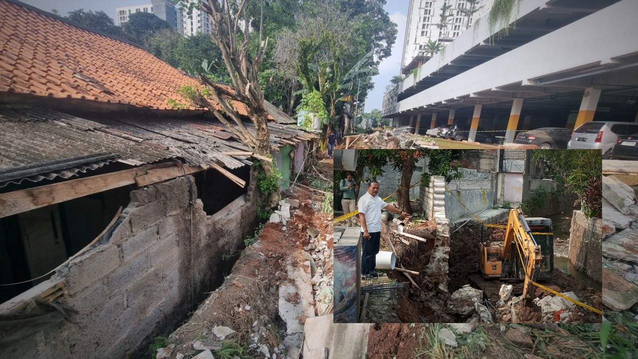 Tembok Apartemen di Tangsel Roboh, Timpa Rumah Warga