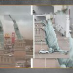 Replika Patung Liberty Roboh Diterjang Badai di Brasil
