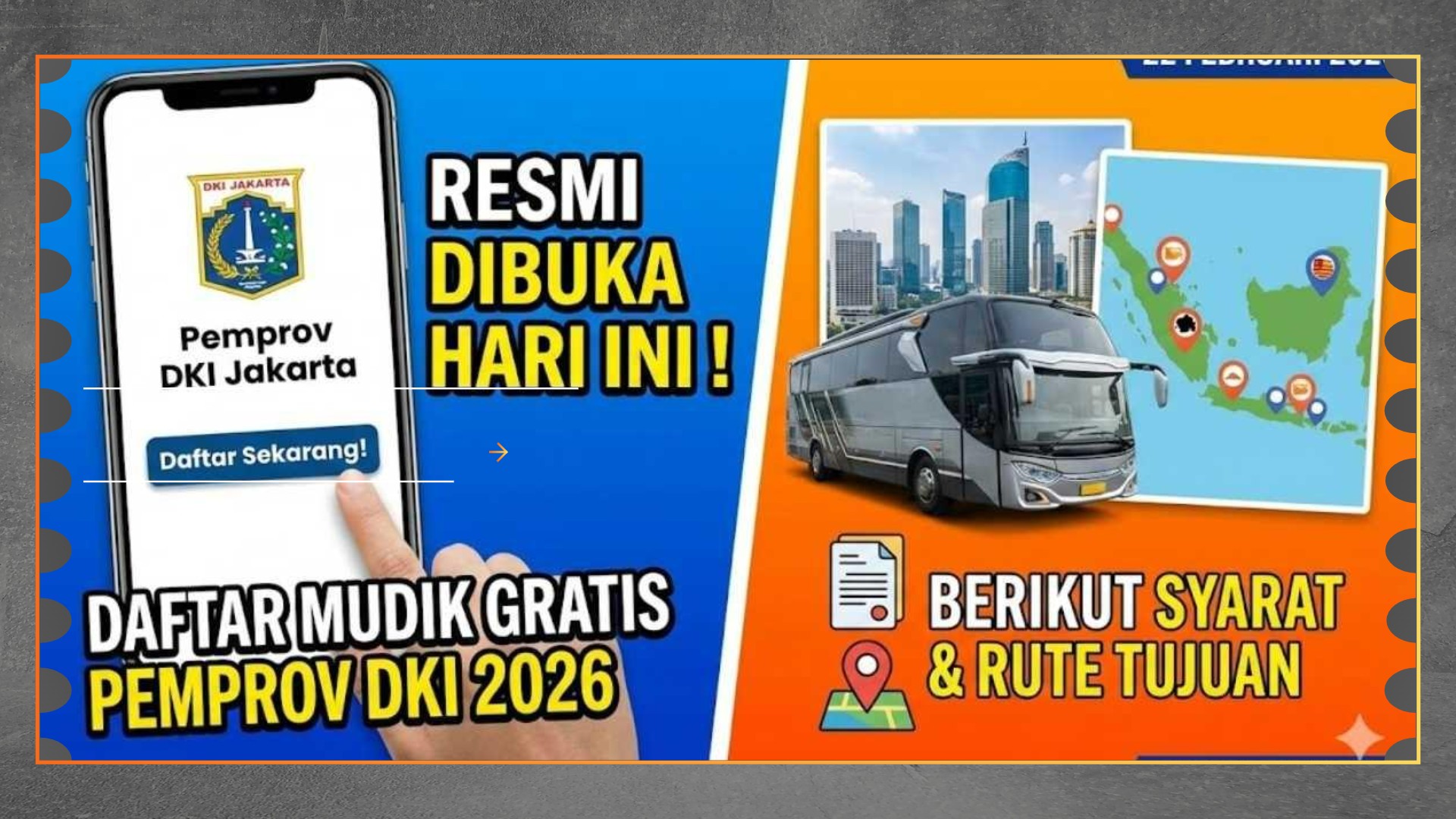 Mudik Gratis DKI 2026 Dibuka, Ini Syaratnya