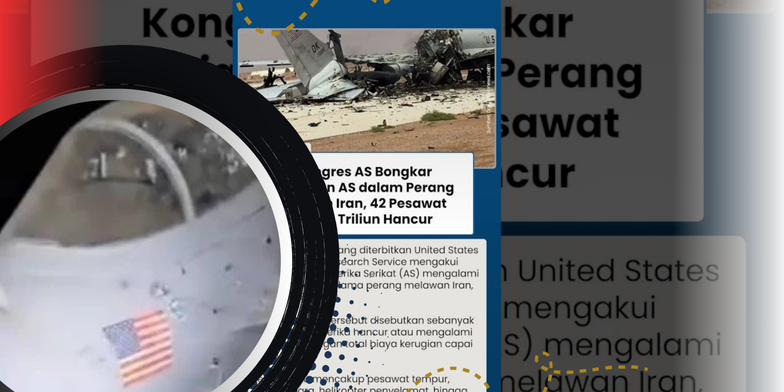 Laporan Kongres 42 Pesawat AS Hancur di Iran