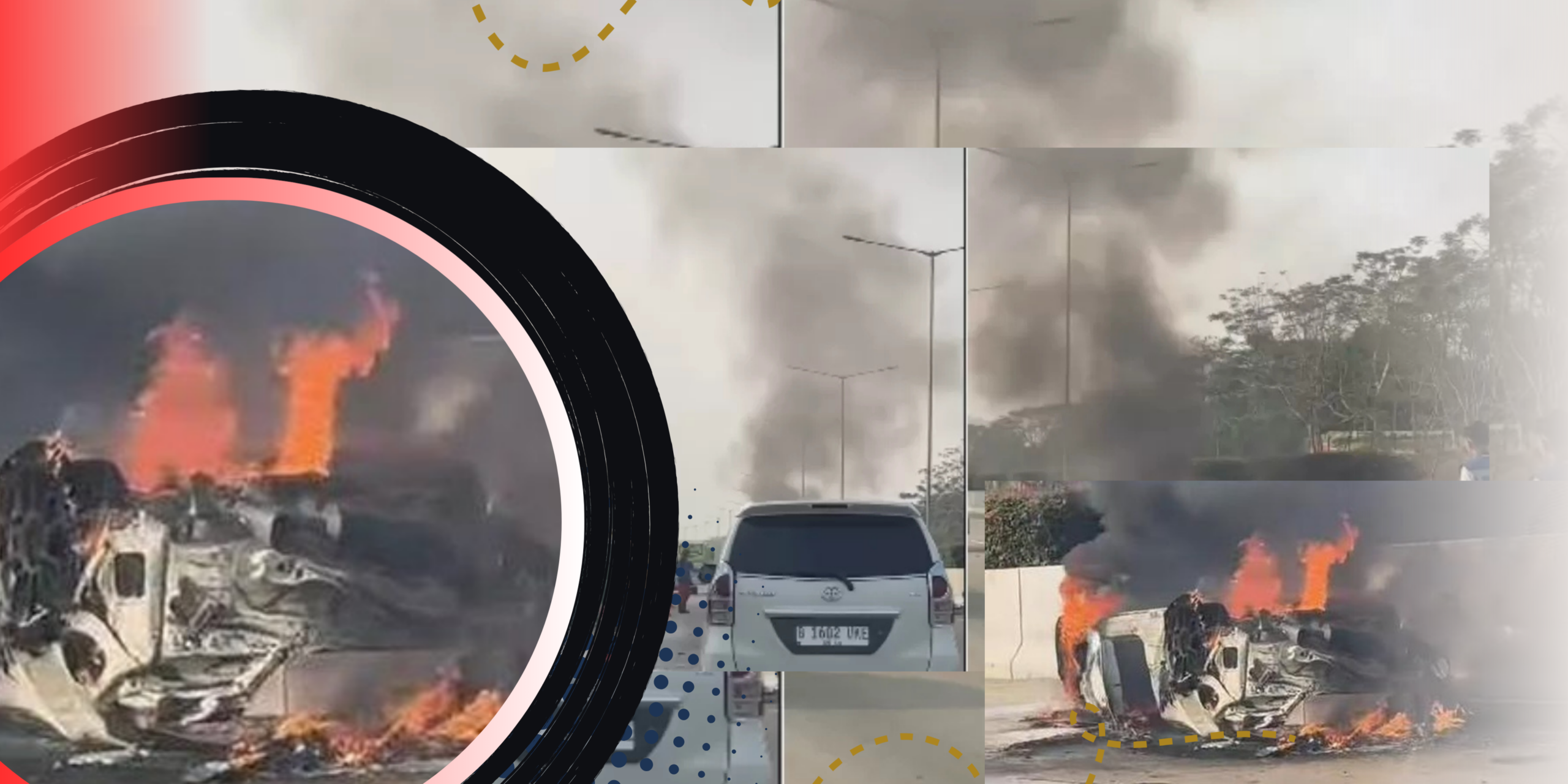 Kecelakaan Subaru dan Truk di Tol Serpong-Cinere