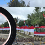 Warga Mimika Bentangkan Bendera Merah Putih 1 Kilometer