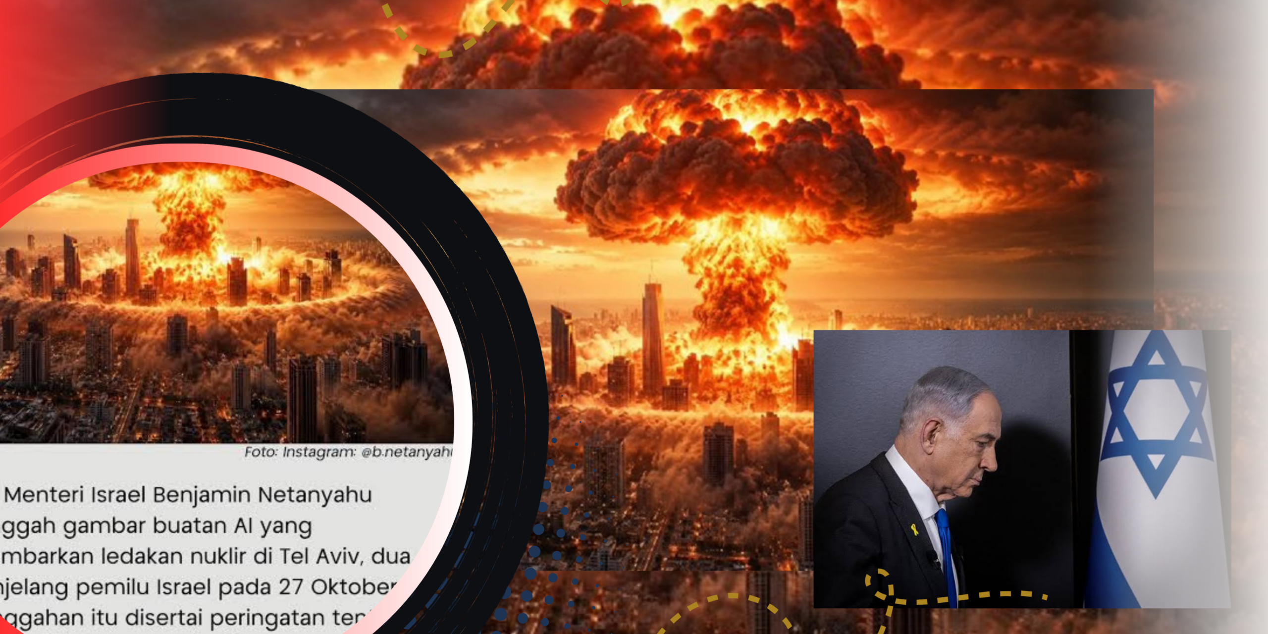 Netanyahu Unggah Gambar Nuklir AI, Oposisi Israel Mengecam